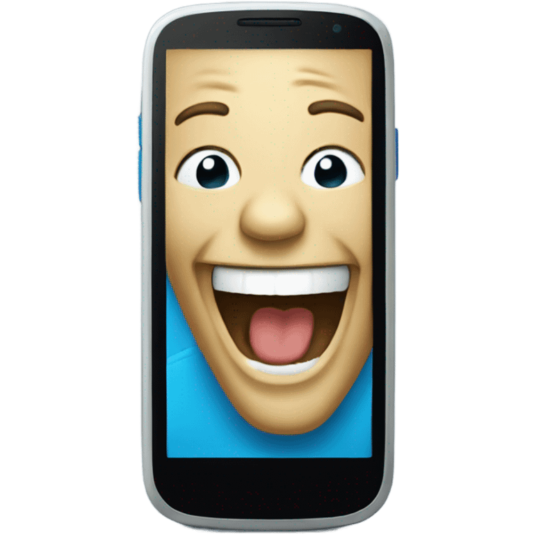 Smartphone BLUE laughing emoji