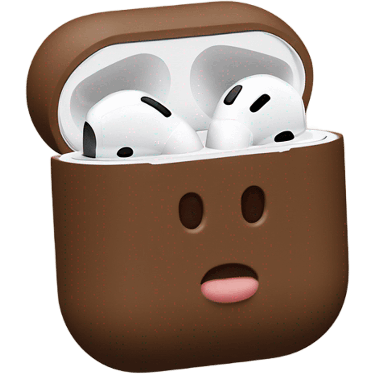 AirPods pro with brown case emoji