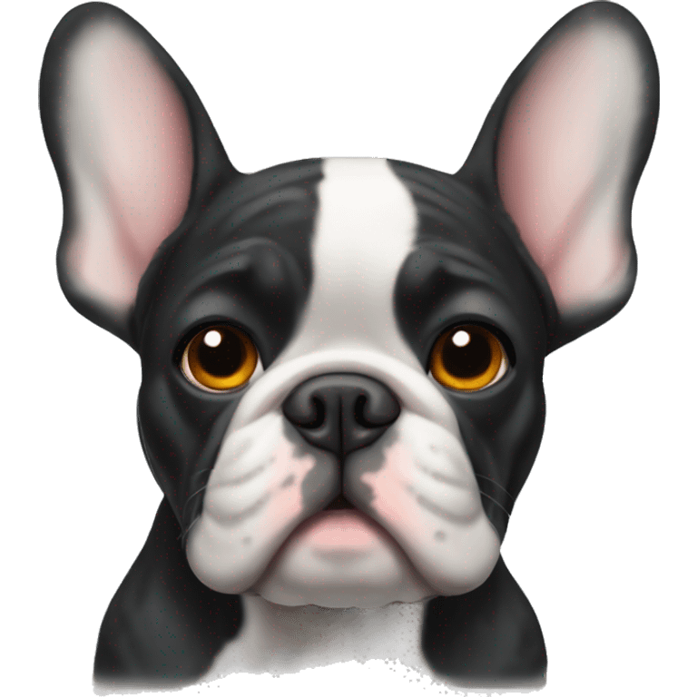 A black-tiger French bulldog emoji