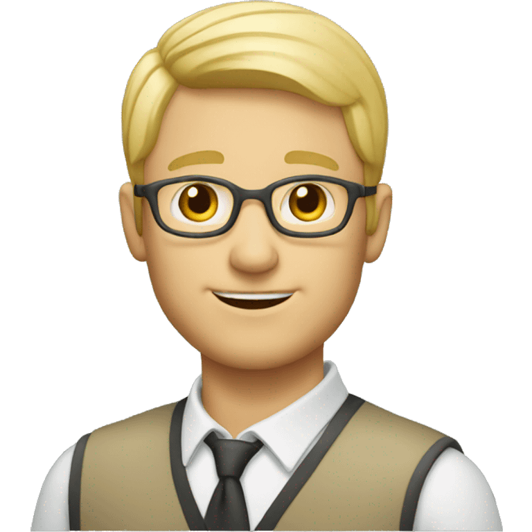 old blond short hair male teacher emoji