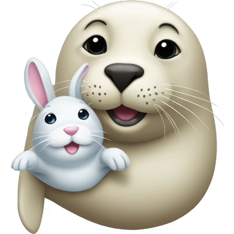 Seal with bunny emoji