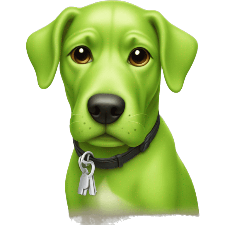 Key lime green dog emoji