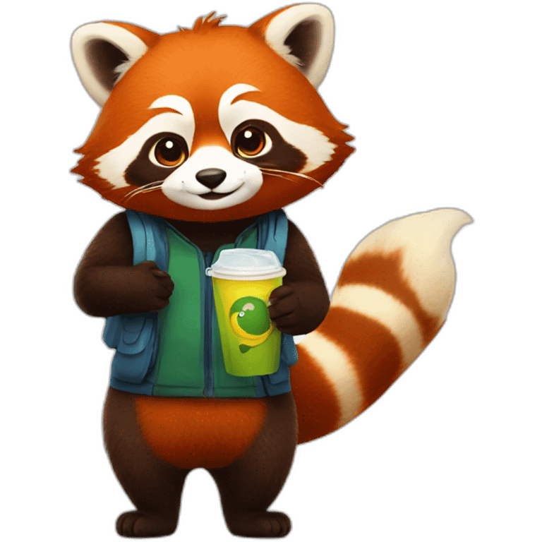 red panda taking subway emoji