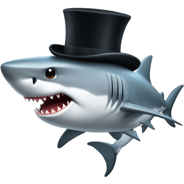 Shark with a top hat emoji