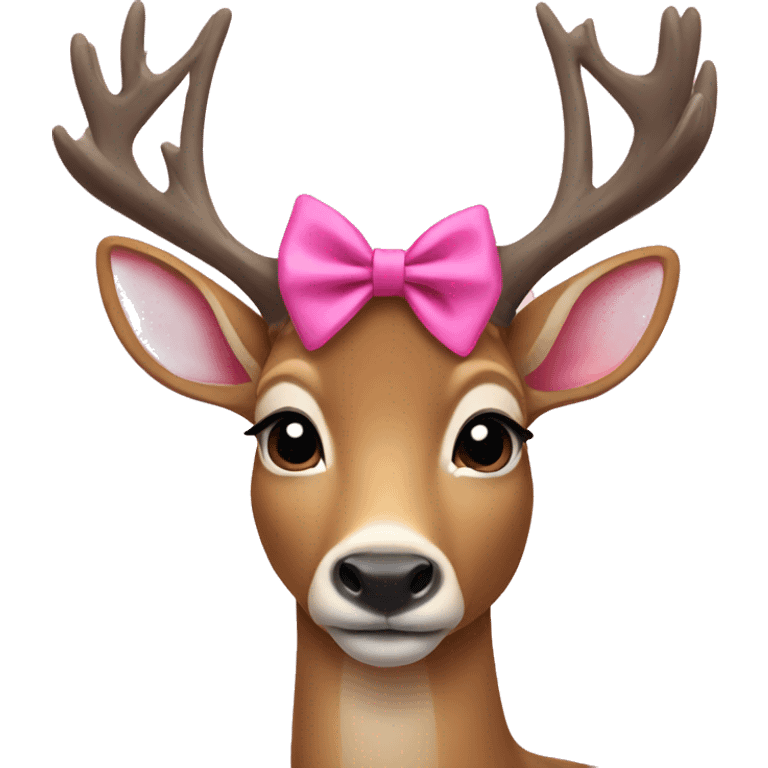 deer wearing pink bow emoji