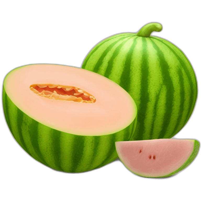 Galia melon and ham emoji