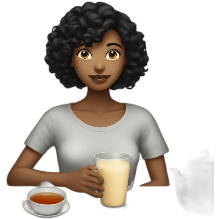 black-hair-girl-with-tea-and-milk emoji