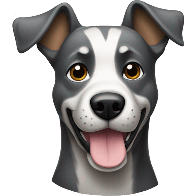 Un perro gris y negro australiano emoji