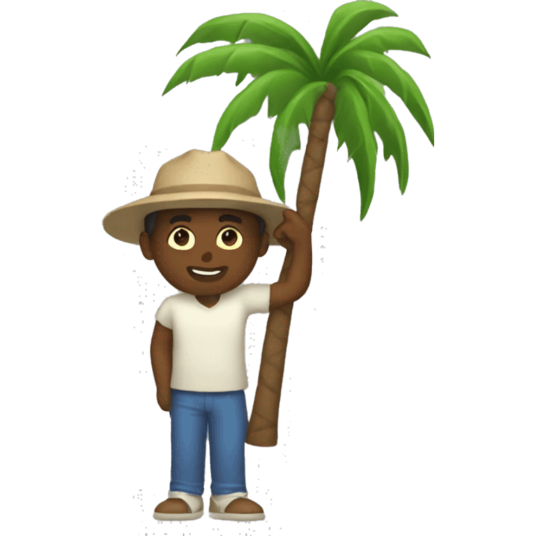 Person carrying a palm tree emoji