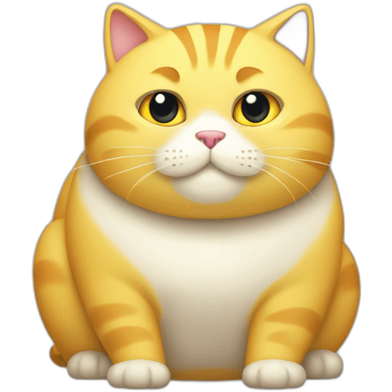 yellow fat cat with white belly emoji