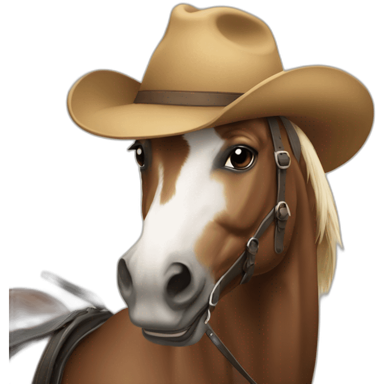 Chat avec chapeaux assi sur un cheval emoji