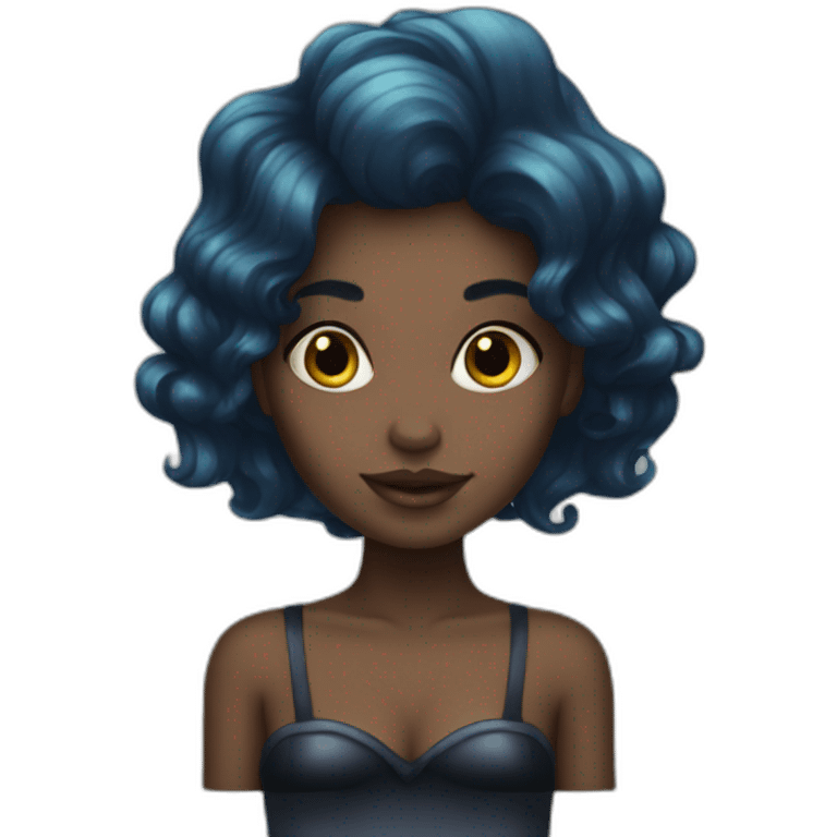 mermaid poisson noir girl emoji