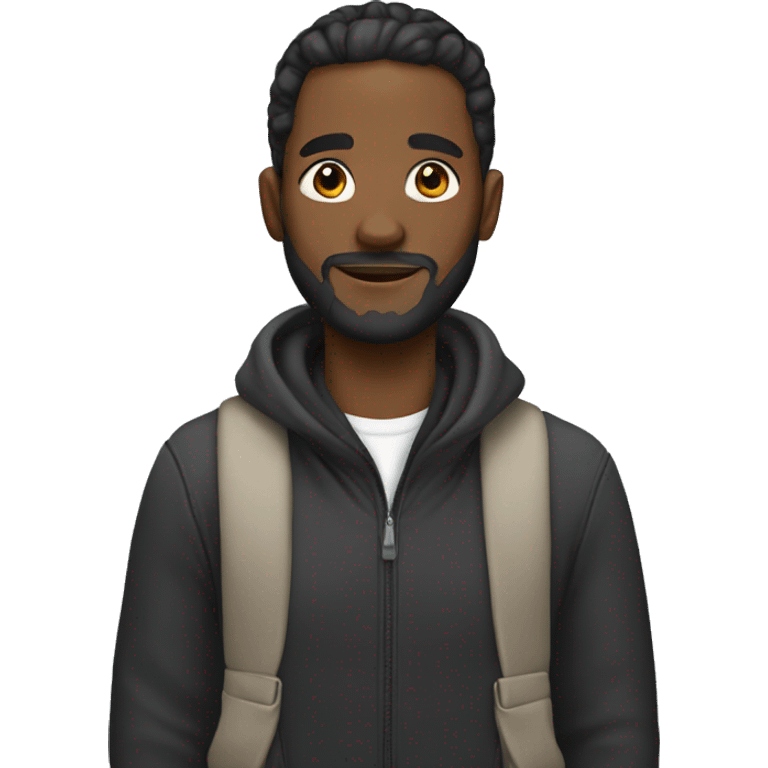 A black male with a pony tail and beard emoji