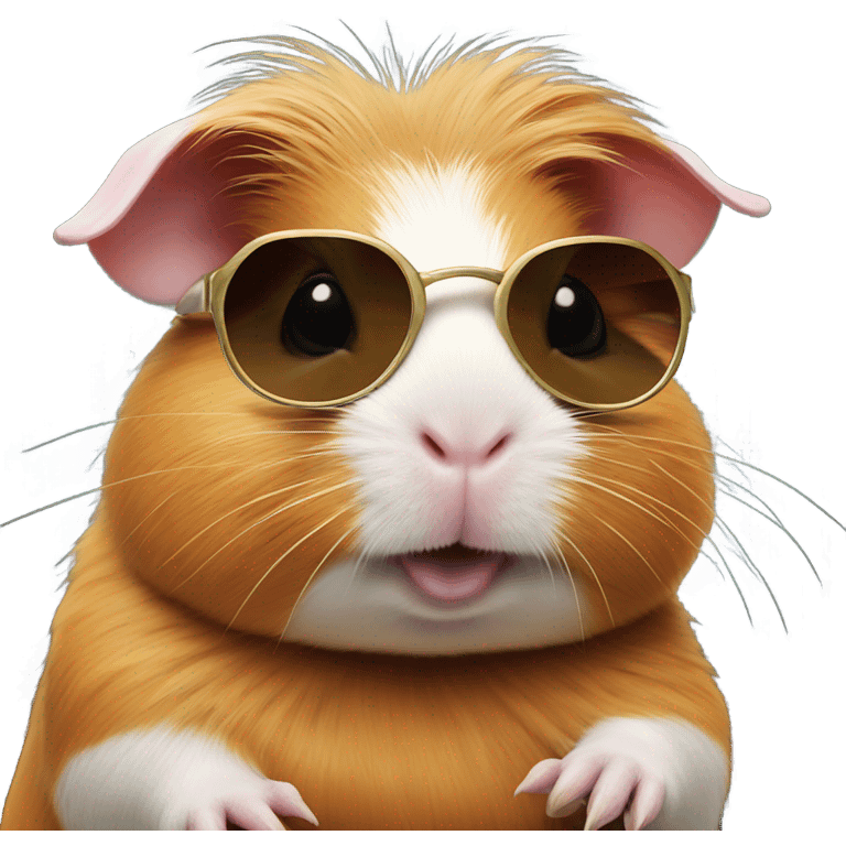 Guinea pig with sunglasses doing Shaka emoji