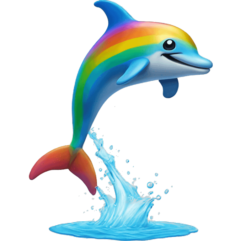 Rainbow dolphin jumping  emoji