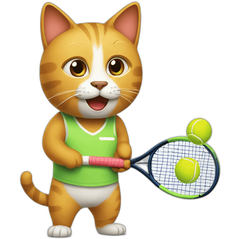 Cat play tennis emoji