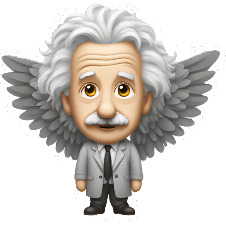 Albert Einstein with a pair of wings emoji