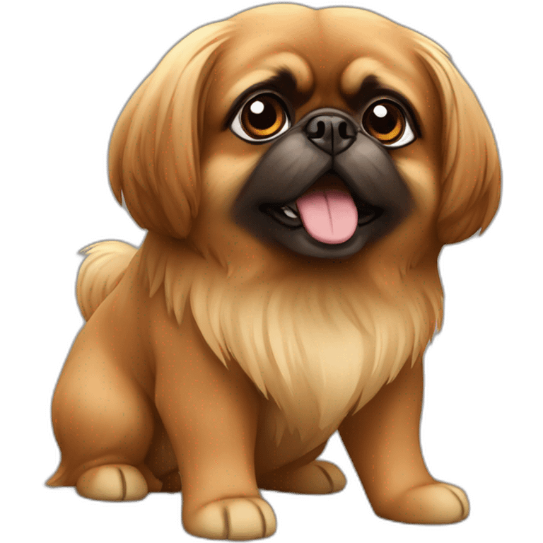 Brown Pekingese dog emoji