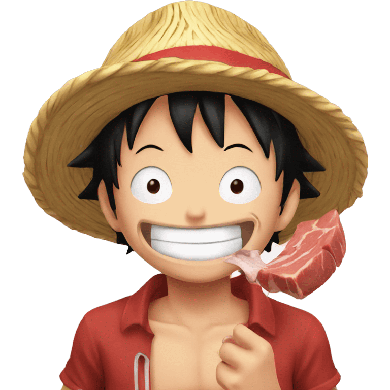 Luffy eat meat emoji