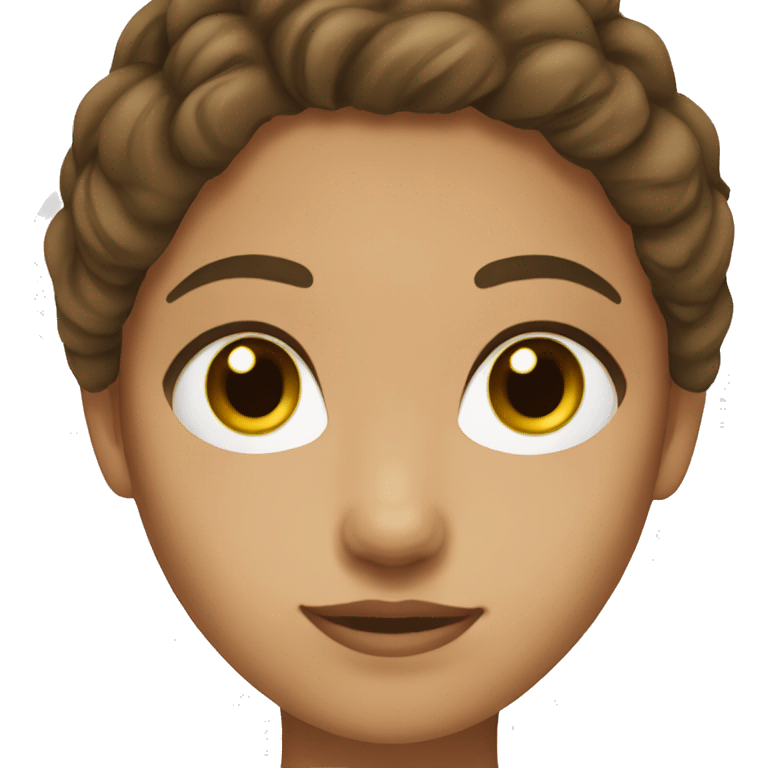 Brown hair, brown eyes, olive skin, woman emoji