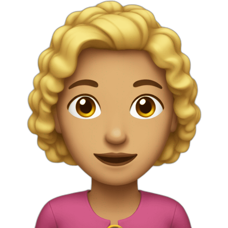 Mujer en una llamada emoji