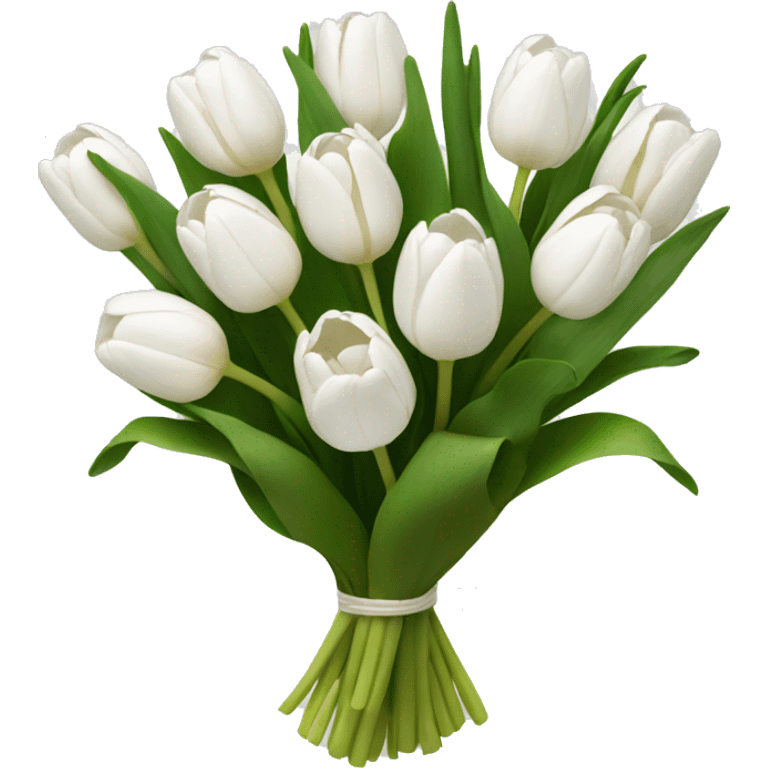 white tulip bouquet  emoji