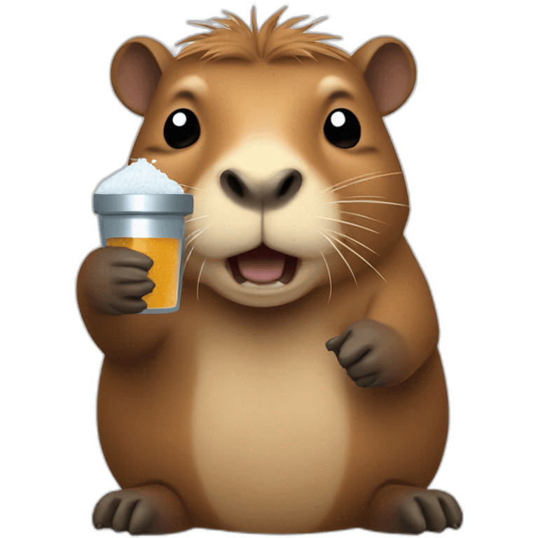 Capybara with Salt shaker in hand emoji