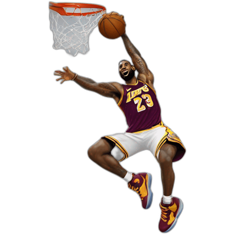 Lebron James dunking emoji