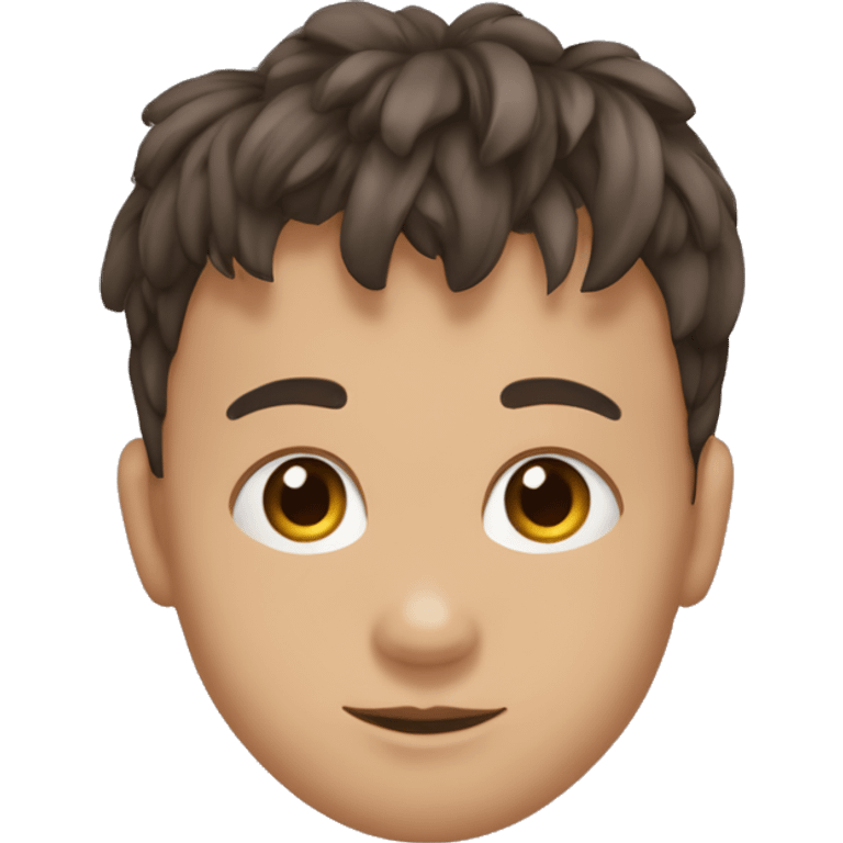 niño con nariz grande y flequillo de piel morena  emoji