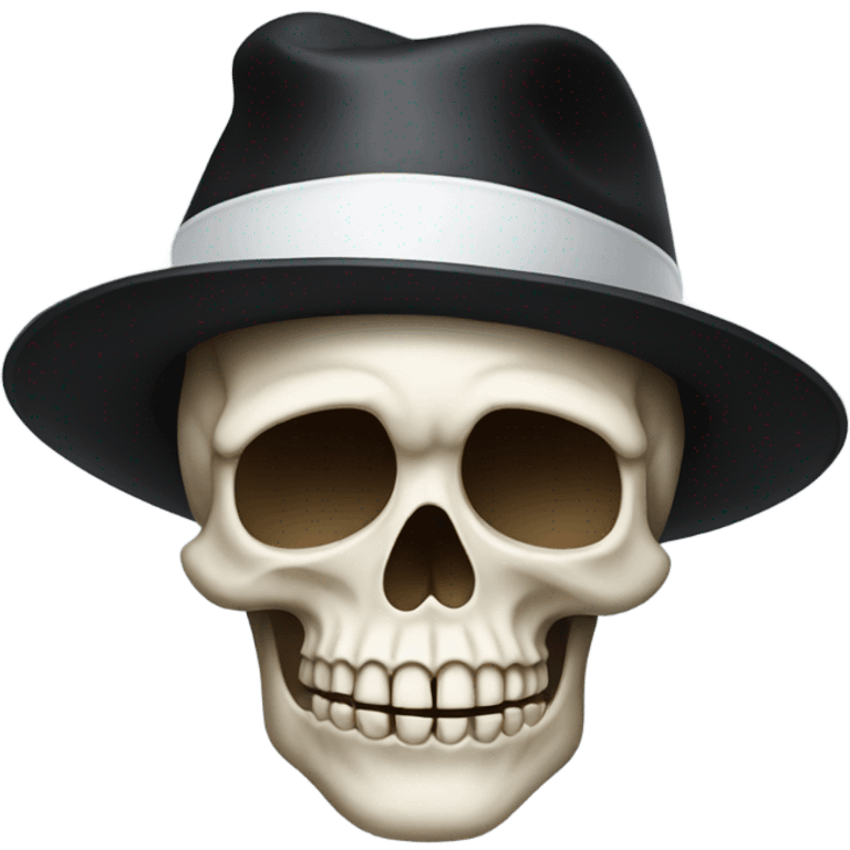 Skull with black and white hat emoji