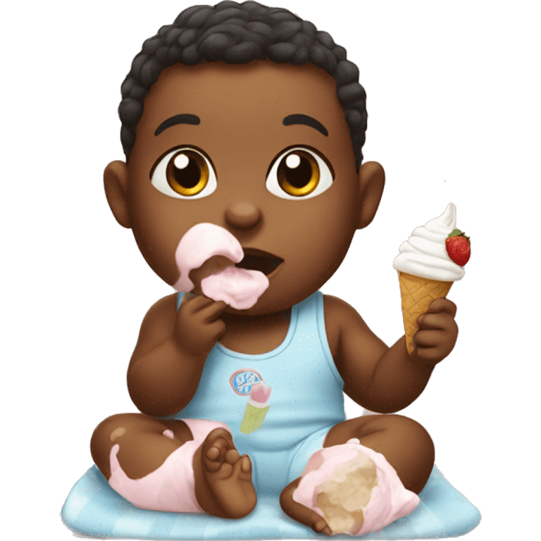 Baby eating icecream emoji