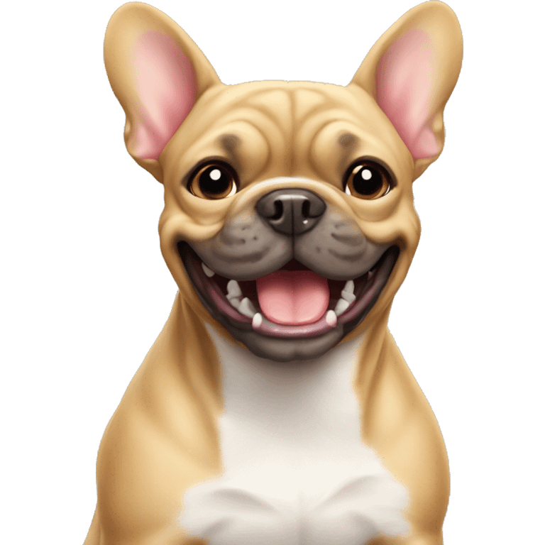 French buldogue smiling  emoji