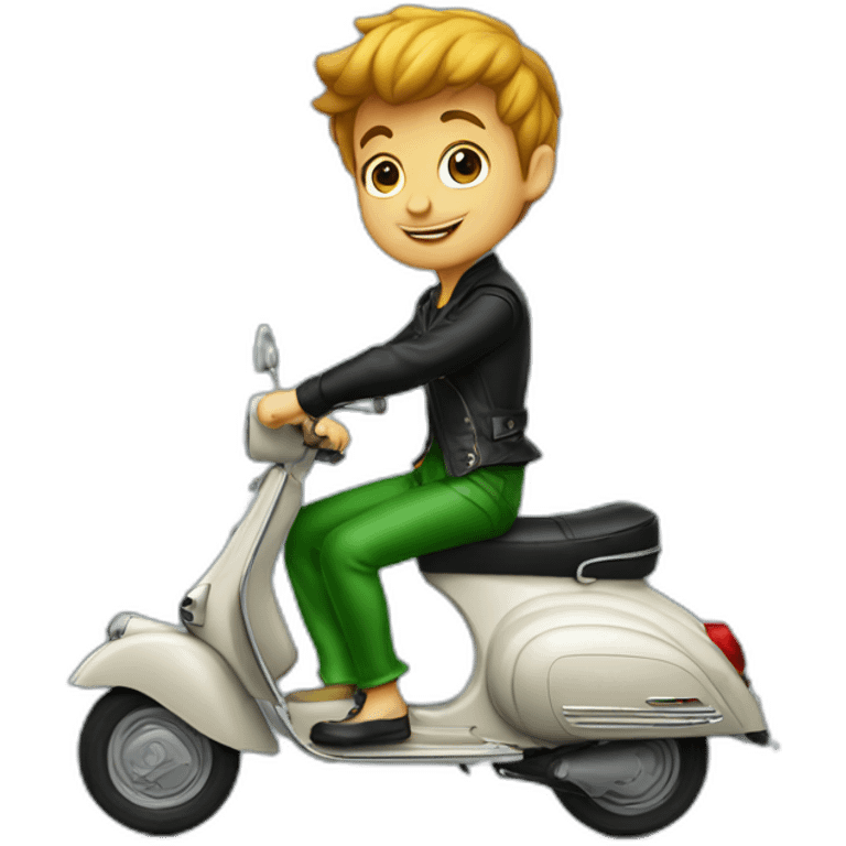 peter pan in vespa black emoji