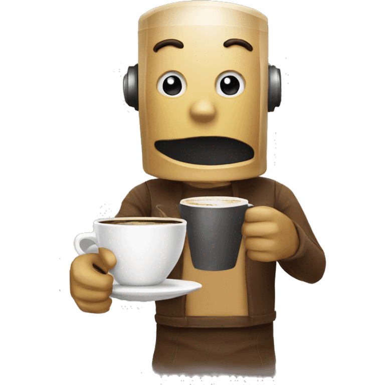 A bot make coffee emoji