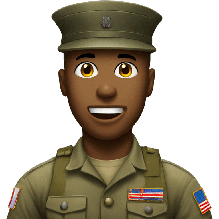 soldier shows his tongue emoji