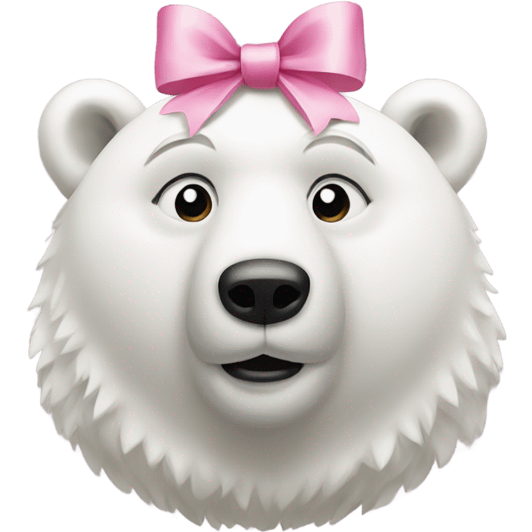 Polar bear wearing a pink bow  emoji