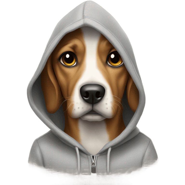 Dog wearing a hoodie emoji