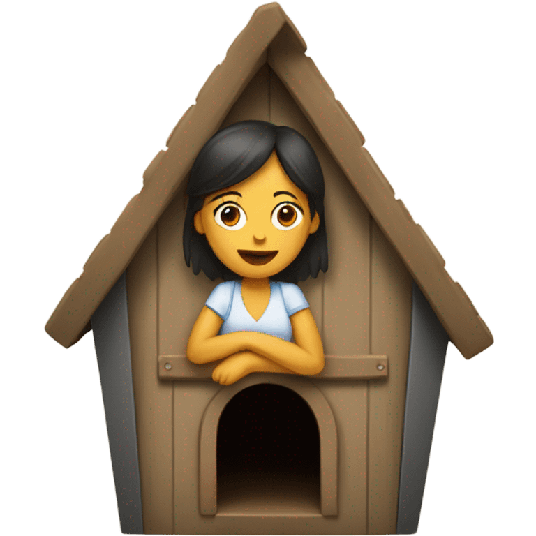 A female person in a dog house  emoji