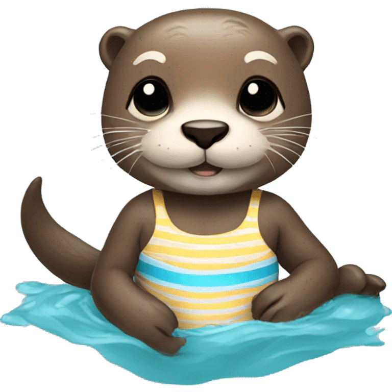 Otter with bathing suit emoji