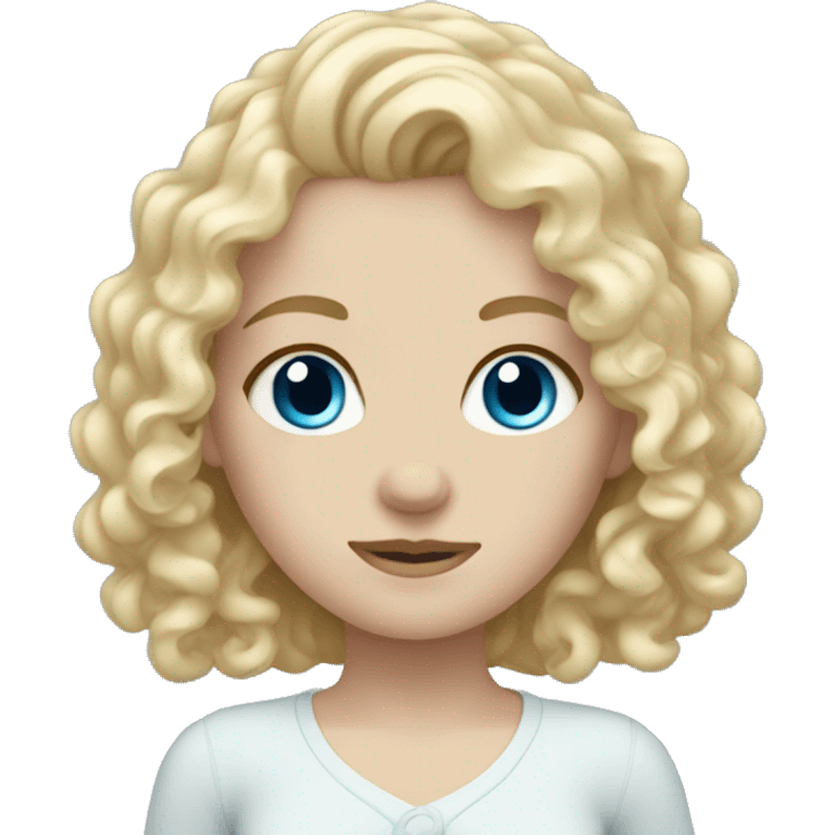 pale girl with blue eyes and curly blonde hair emoji