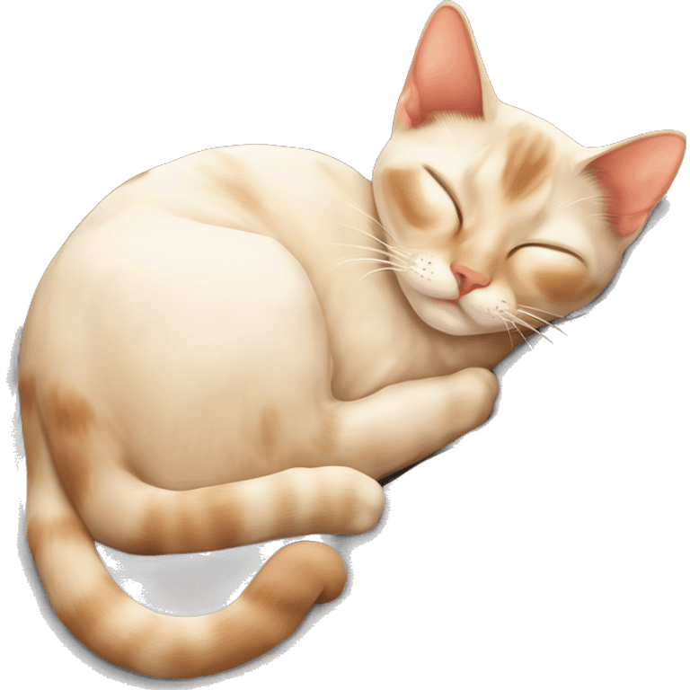 a flame point Siamese ￼ cat sleeping emoji