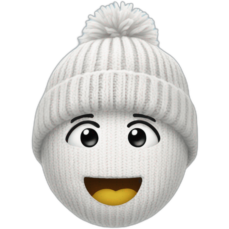 frosty Face with knit hat emoji