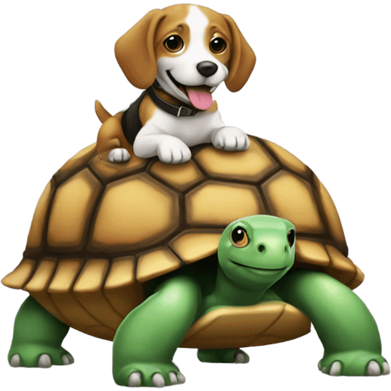 Dog riding a turtle  emoji