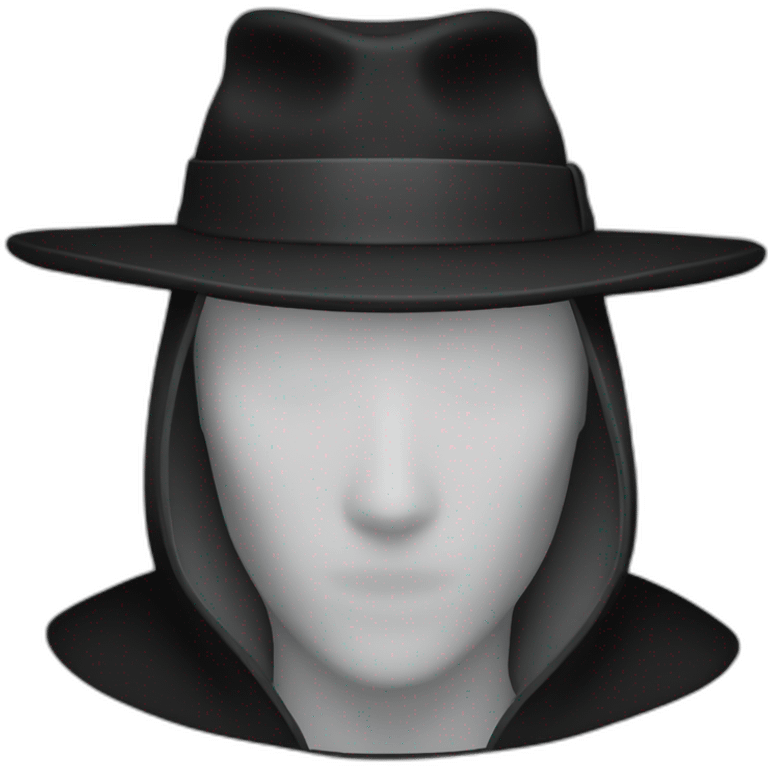 black hat only no face emoji