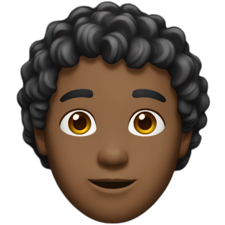 Short wavy hair black guy emoji