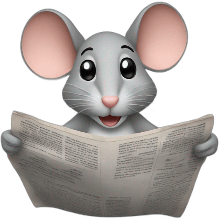 mouse reading a newspaper emoji