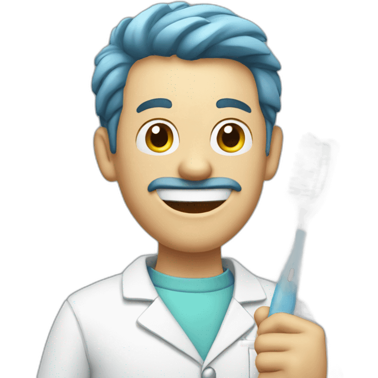 dentist with a toothbrush in his hand emoji