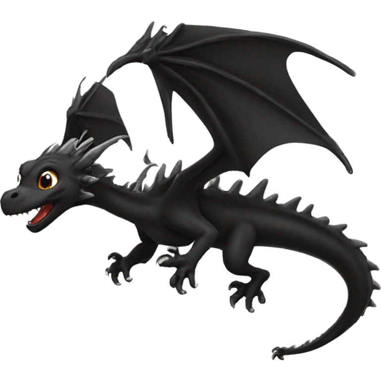 black dragons flying out of book emoji