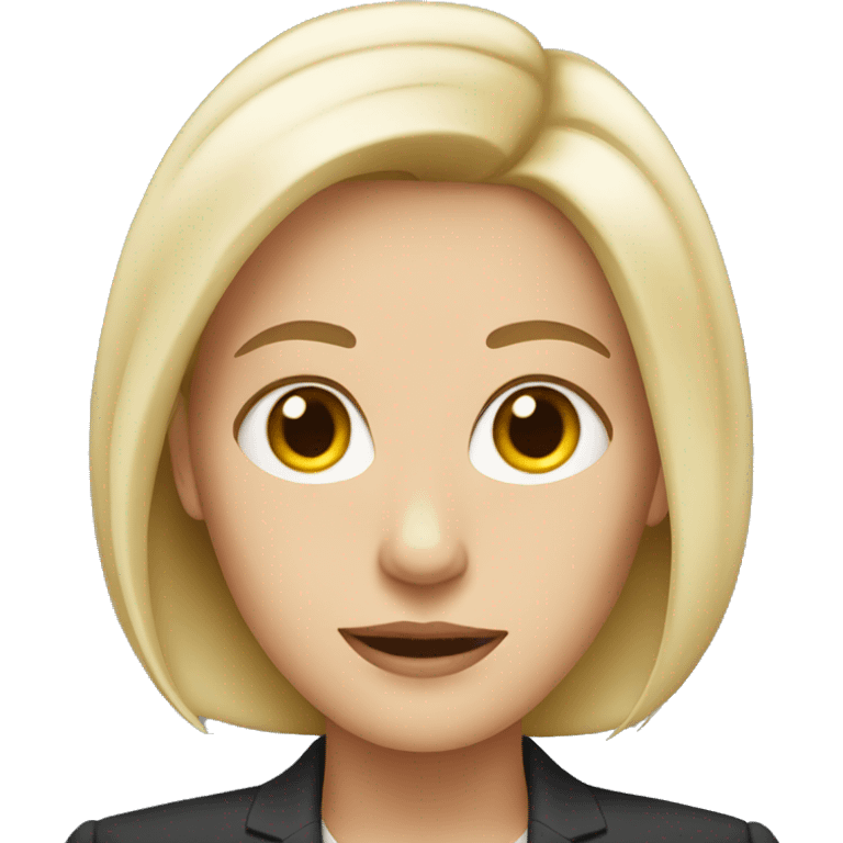 white woman wearing a suit emoji