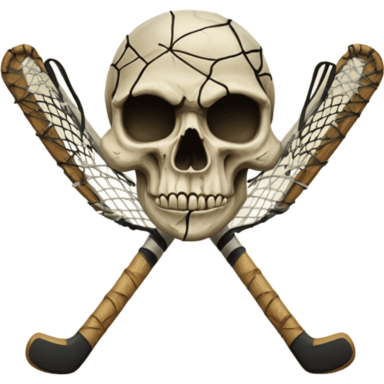 Skull with lacrosse sticks emoji